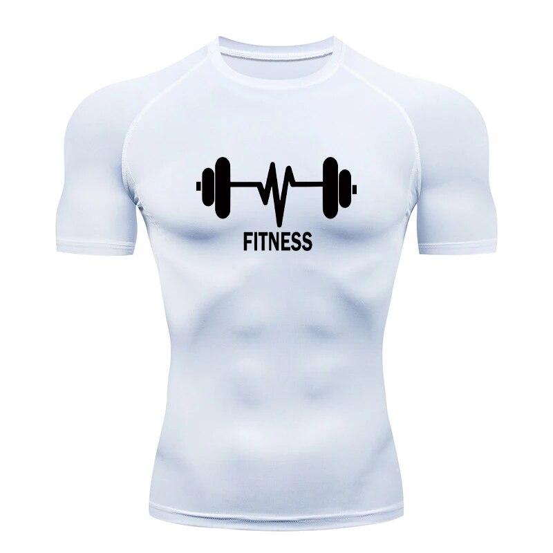 Pánská kompresní košile s potiskem Sportovní Fitness Krátký rukáv Pohodlné Prodyšné Ležérní Léto