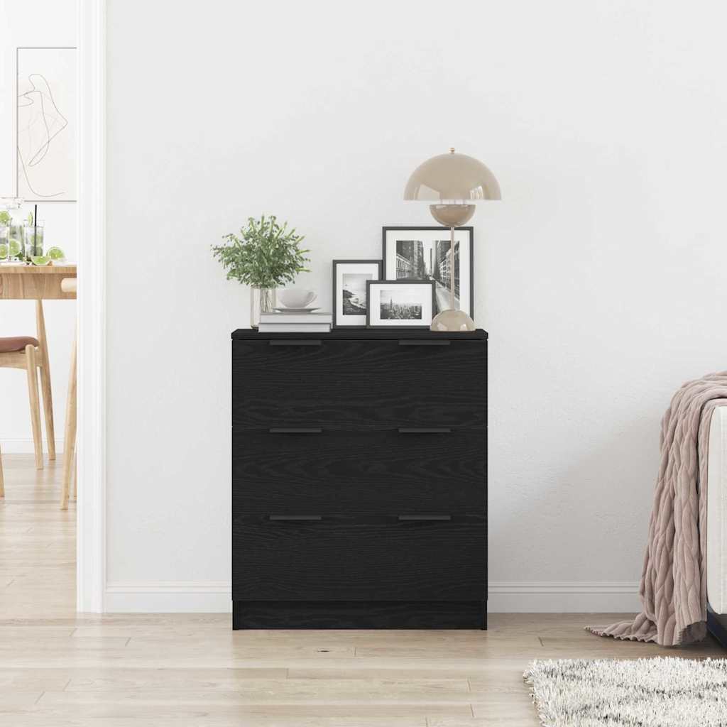Sideboard in Black Oak Look 60 x 30 x 70 cm Engineered Wood