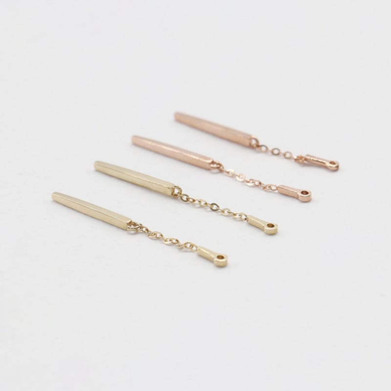 OR D`OR [14K] Simple Chain Drop Earring