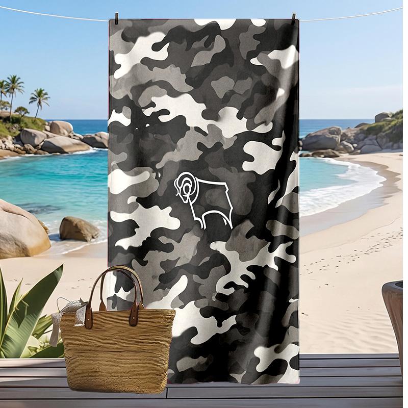 Toalla de Playa con Estampado de Fútbol del Derby County, Toalla Grande Suave de Secado Rápido para Playa, Camping, Natación