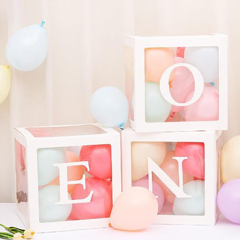 

Transparent Letter Balloon Box Decorations Happy Birthday Wedding Decor Birthday Party Supplies Balloon Box