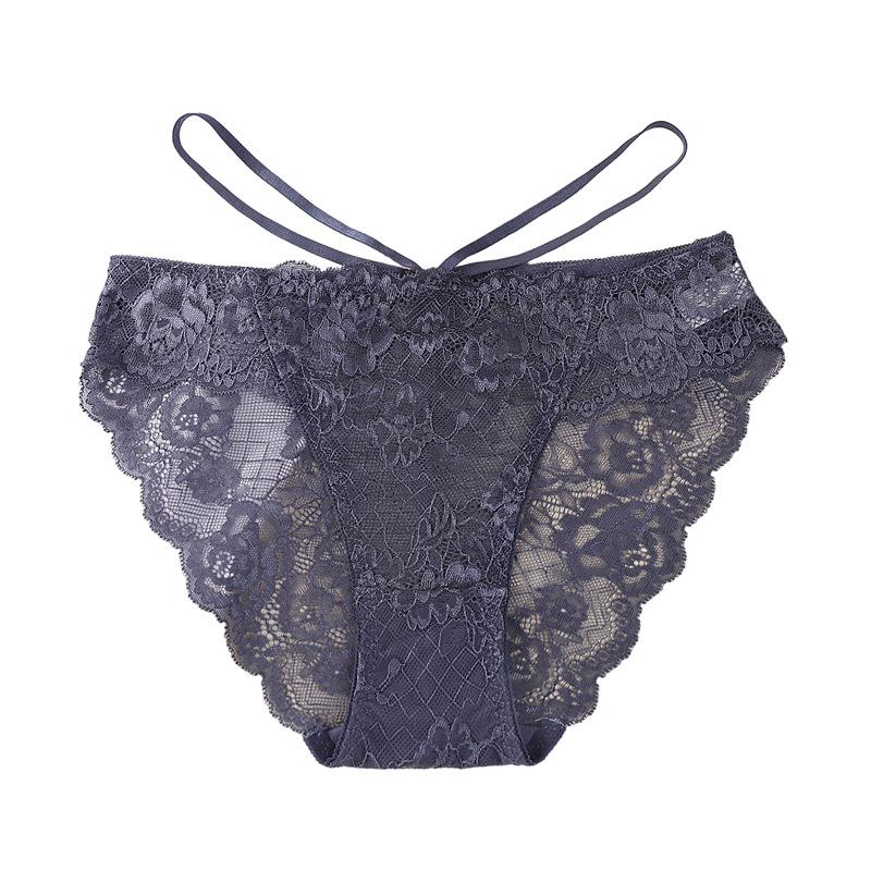 

Кружевные трусики-треугольники с низкой посадкой, сексуальные, дышащие, приподнимающие бедра S сапфировый