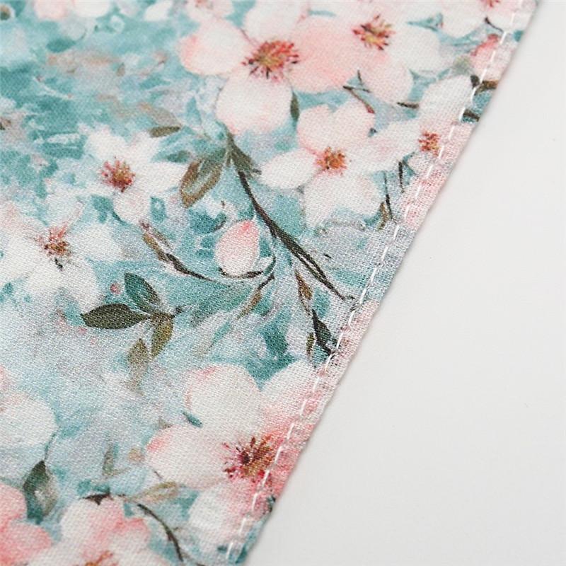 3Pcs 34x34cm 100% Cotton Lady Women Handkerchiefs Vintage Flower Printed Sweat Wiping Hand Towels Valentine Gift