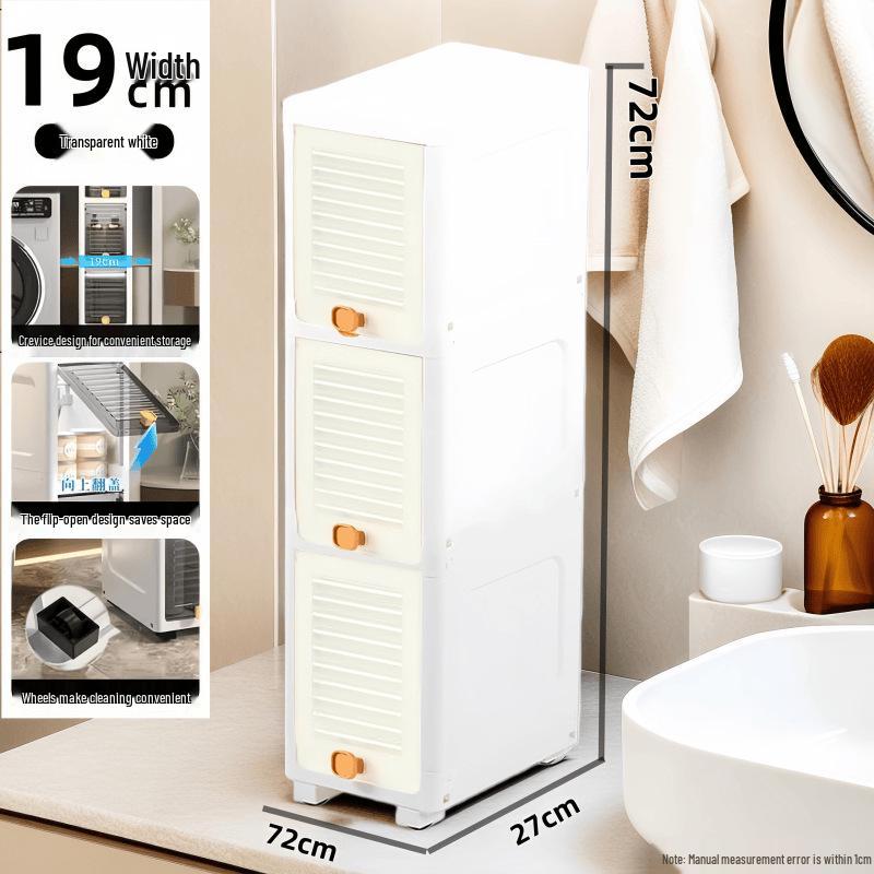 Large Capacity Floor-Standing Dustproof Gap Storage Cabinet for Bathroom