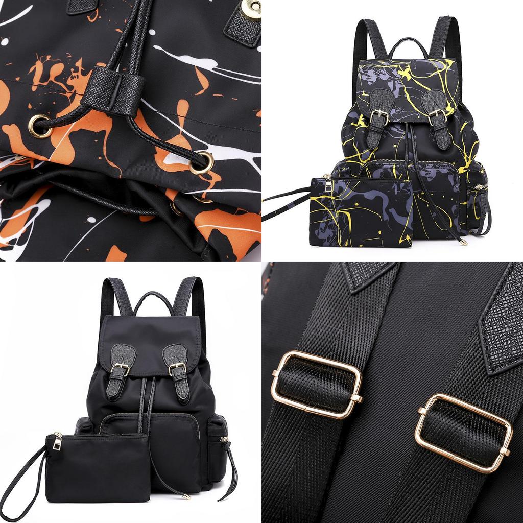 Stilvoller Und Verschleißfester Damen-Nylon-Graffiti-Rucksack Mit Weichem Material
