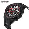 Sanda Three-Eye Six-Needle Men's Quartz Watch - Waterproof, Calendar Feature, Hot Seller On Douyin Live, Simple Design