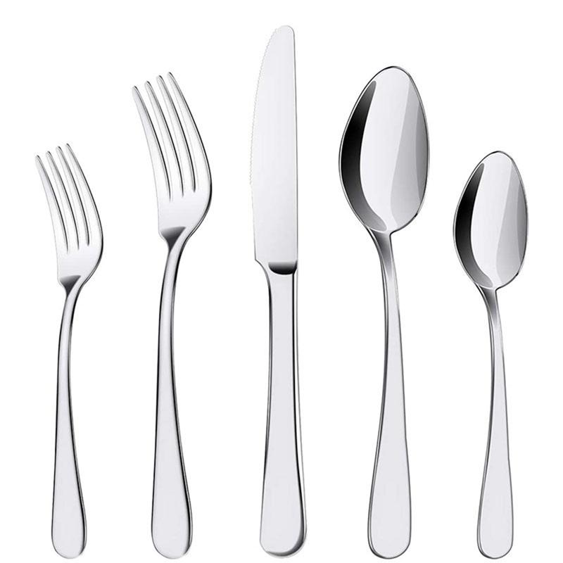 

Набор столовых приборов из 5 предметов Столовые приборы из нержавеющей стали Ложка Вилка Нож Набор золотых столовых приборов Радужный набор столовых приборов серебряный