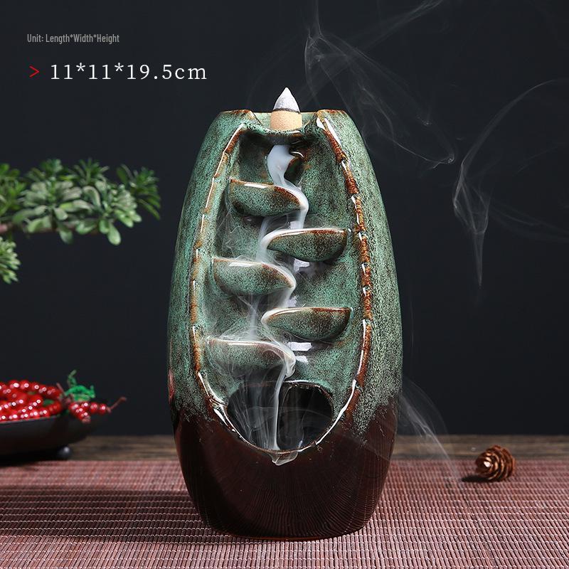 All-Round Flowing Sand Incense Burner: Ceramic Monk Maitreya Buddha Ornament