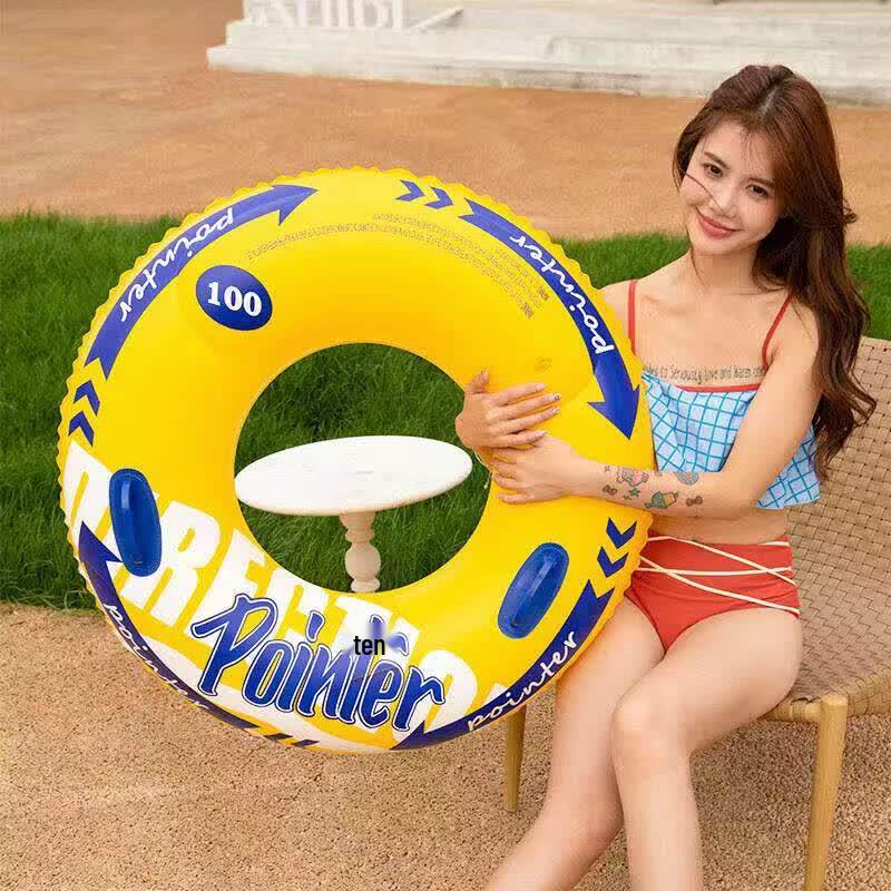 HANDUNYOU Thick Double Airbag Swimming Ring with Handles