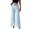Women's Wide-leg Trousers, High-waisted Straight-leg Business  Trousers, Long Trousers With Belt