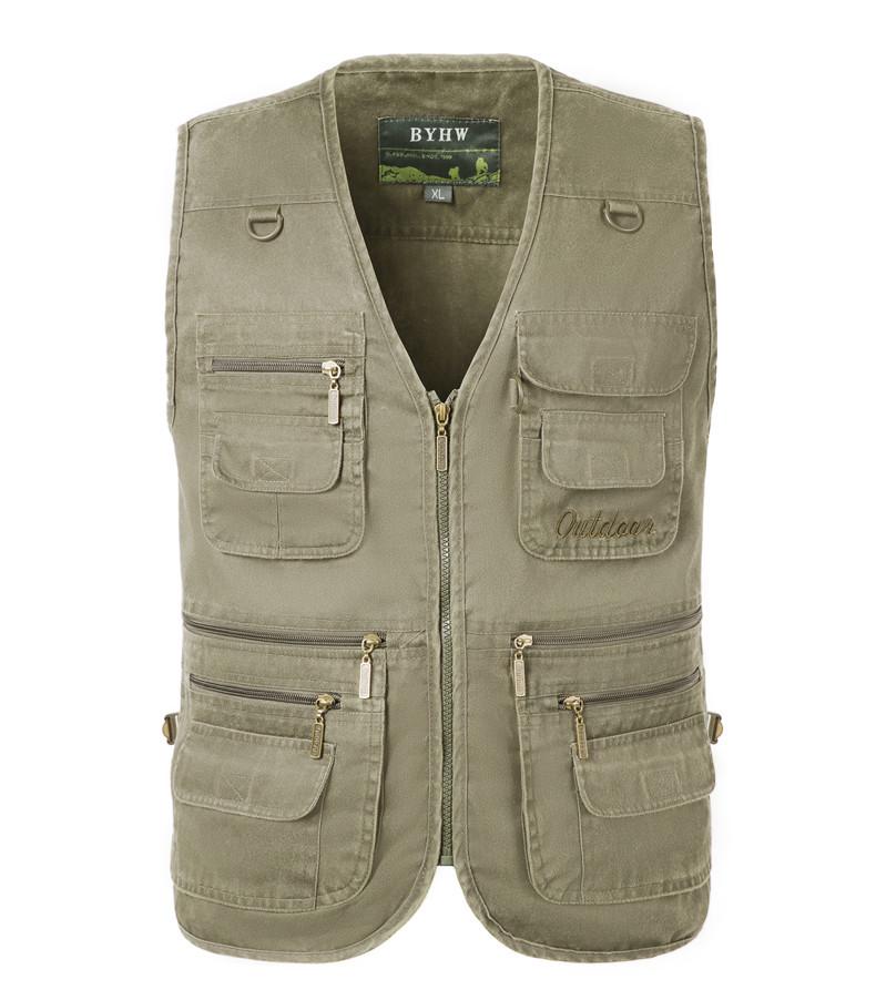 

Джинсовый жилет с 16 карманами XL 7XL для мужчин - Весенне-осенний хлопковый жилет для мужчин среднего и пожилого возраста L