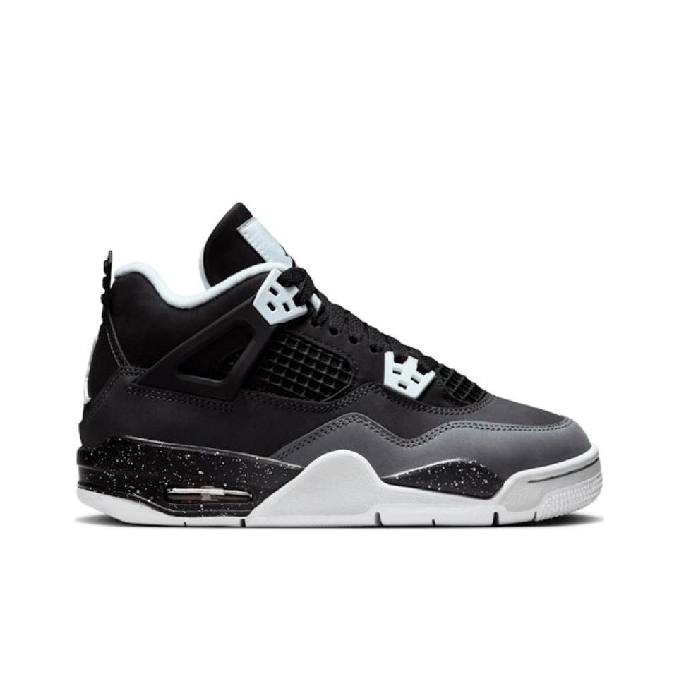 Air Jordan 4 Retro GS Fear 2024 Kinder-Sneaker Schwarz Weiß Anthrazit FQ8213-002