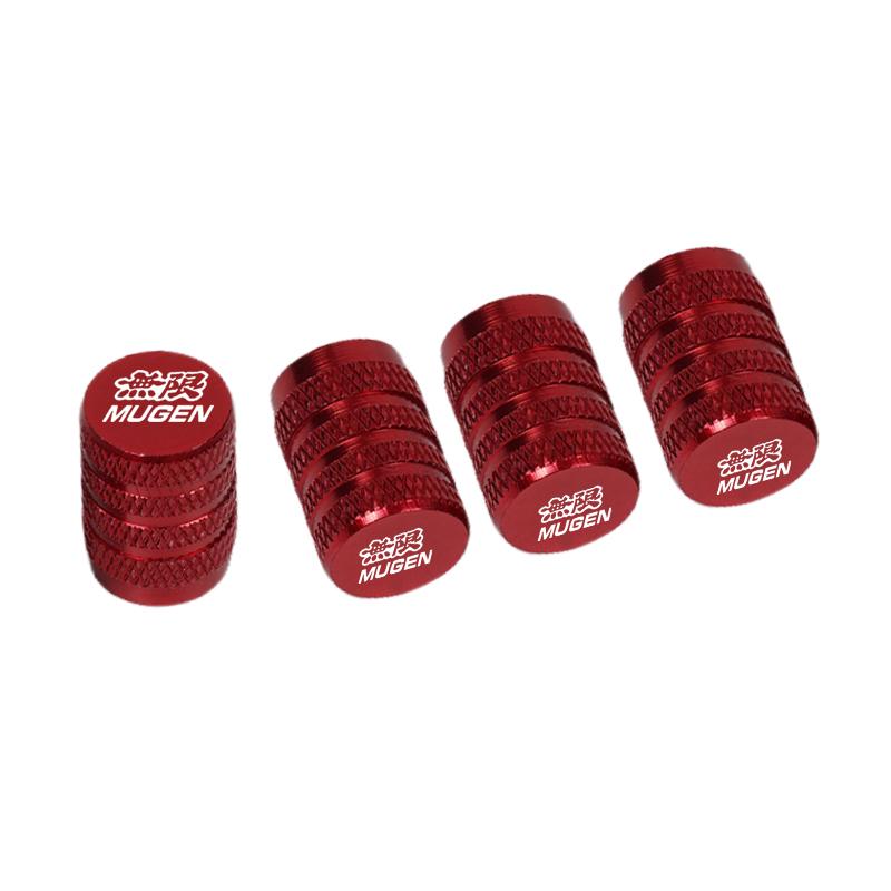 4pcs Car CNC Aluminum Tire Valve Air Port Stem Cover Caps For Honda Mugen Power Civic Accord CRV Hrv Fit Jazz Accessories