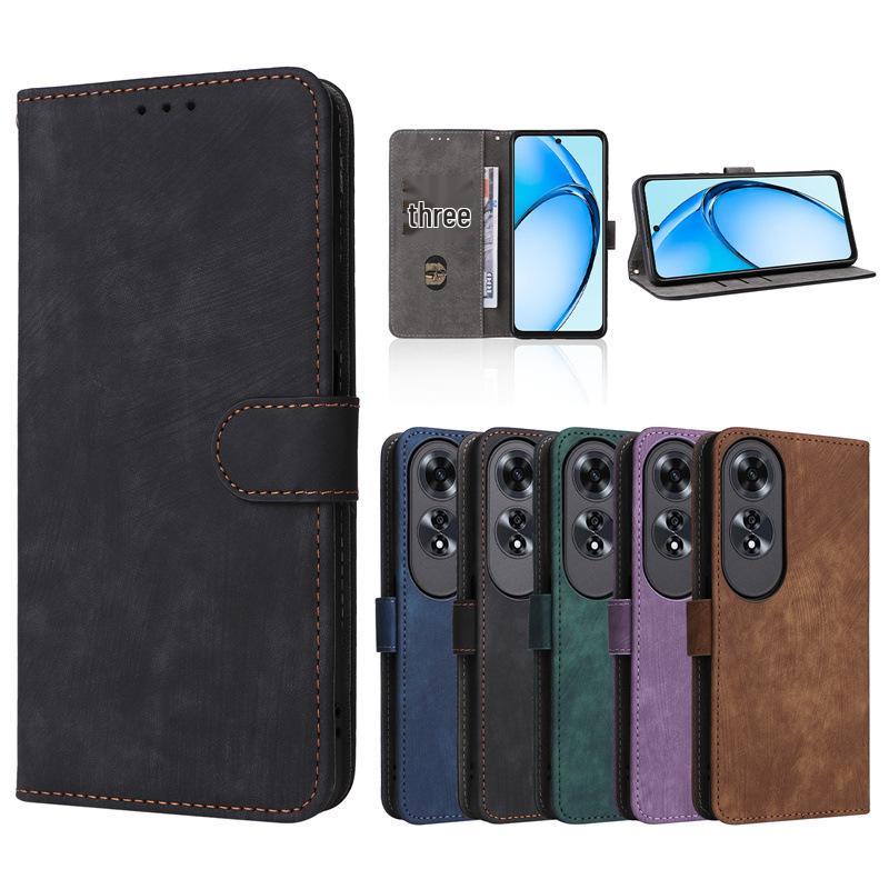 OPPO A60 4G Leather Phone Case with Card Holder, Stand, Lanyard & Wallet