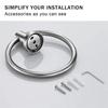 Silver Towel Ring, Semi-Circular Stainless Steel Towel Ring, Towel Holder, Wall Mounted Towel Ring