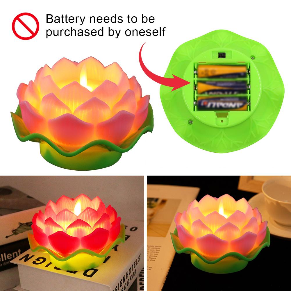 Lotus Flower Night Light Battery Operated Flickering Flame LED Lotus Flowers Lamp Romantic Creative Simulation Lotus Night Light