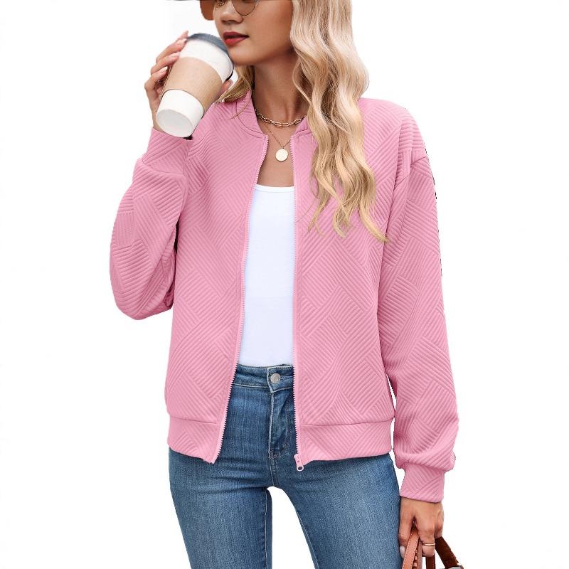 Women S V Neck Zip Long Sleeve Casual Jacket S