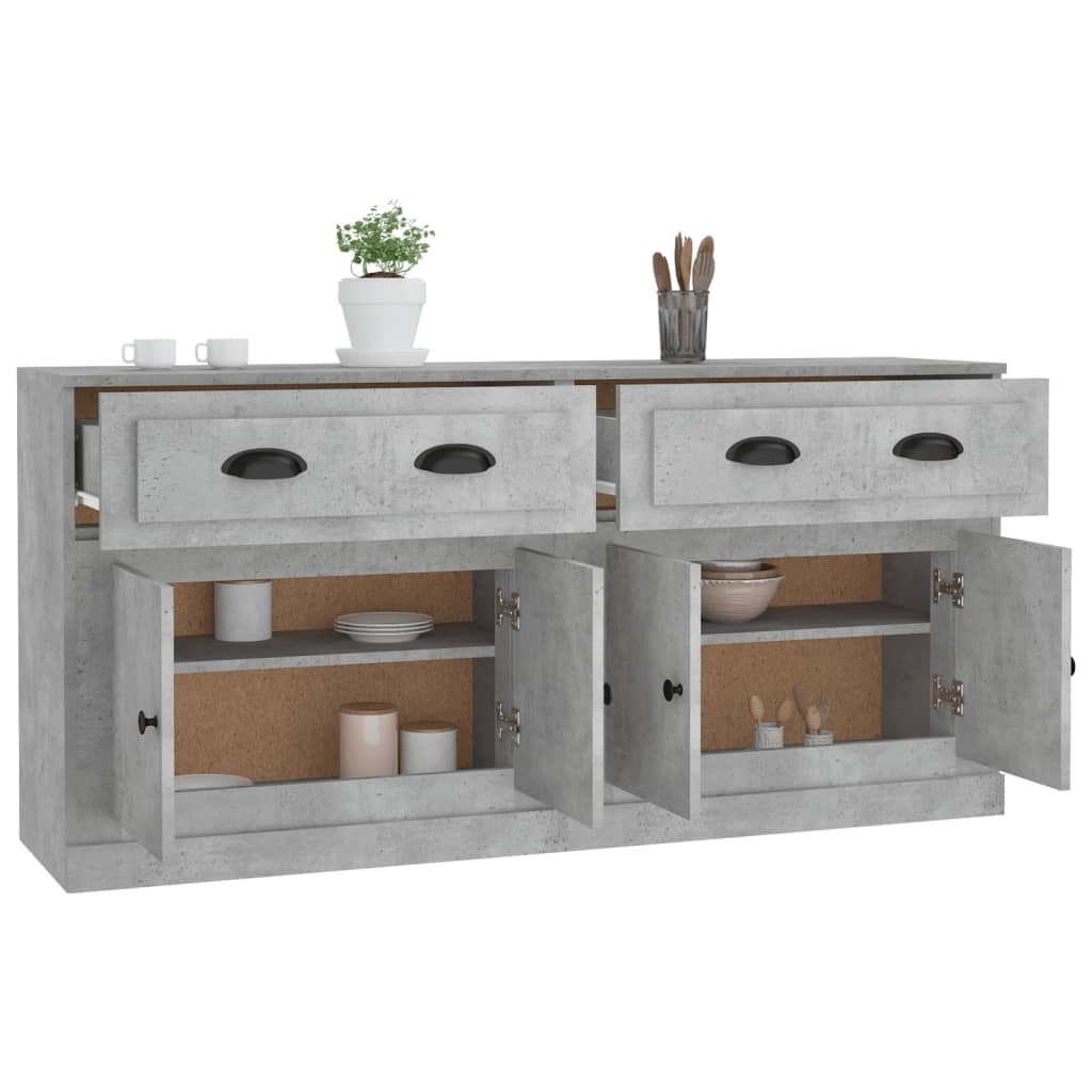 Sideboards 2 pcs Concrete Grey Particleboard