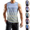 Koszulka bez rękawów oddychająca do siłowni Fitness Męskie Ubrania Pasek Gradientowy Nadruk 3D Codzienna Bez rękawów T-shirt Letnia Codzienna Moda Podstawowa Koszulka
