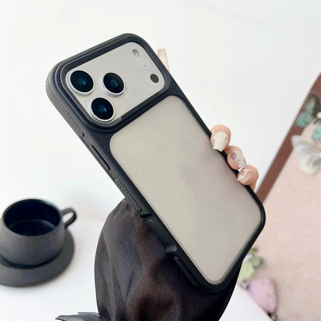 Translucent Frosted Full Soft Frame Phone Case for Apple IPhone 17 Air 16 15 14 13 12 11 Pro Max Non-Slip Protective Cover