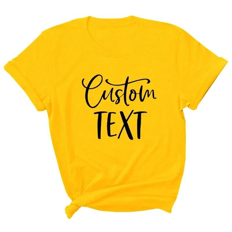 

Женская футболка с буквенным принтом на заказ, свободная женская футболка с коротким рукавом и круглым вырезом, женская футболка, топы, одежда Camisetas Mujer унисекс 4XL