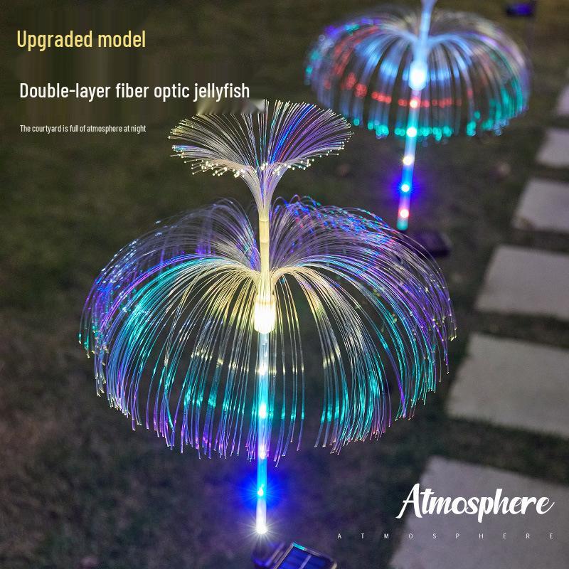 Cross-Border Solar LED Jellyfish Fiber Optic Outdoor Garden Light