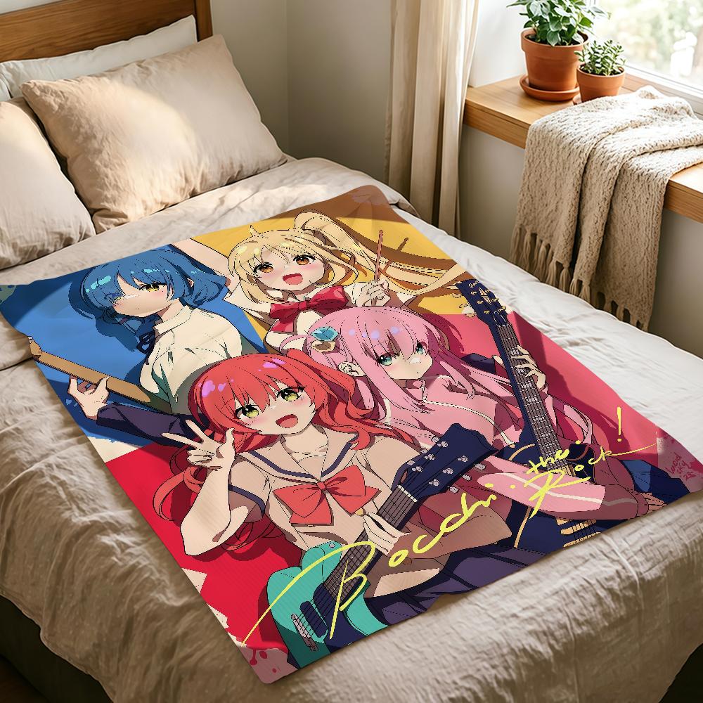Anime B-Bocchi The R-Rock Blanket For Soft Warm Knee For Bedroom Living Room Bed Sofa Camping Picnic Office Gift