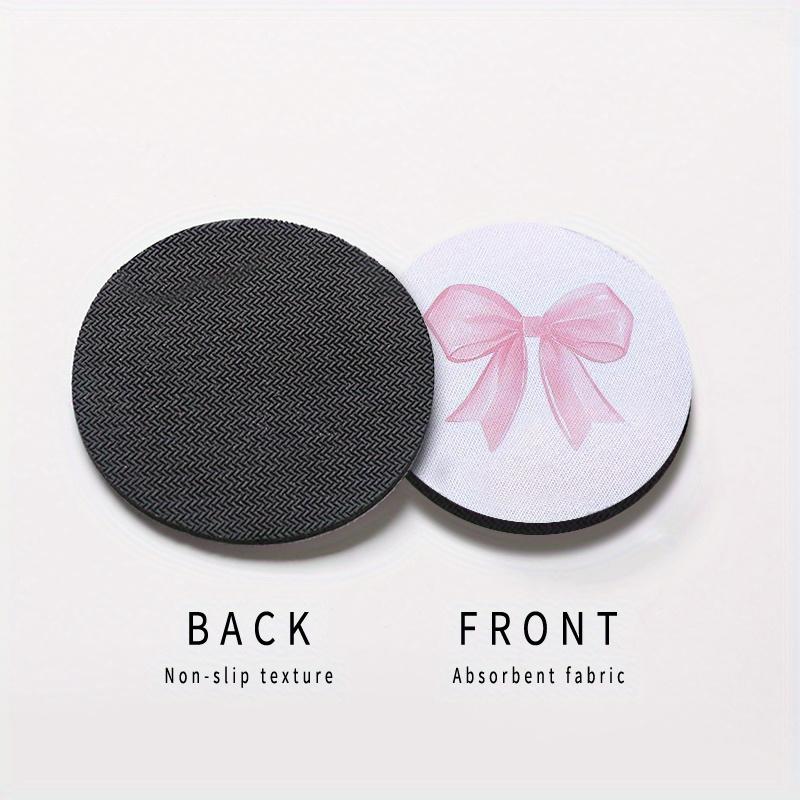 [Pink Bow Cup Holder] Non-Slip Pink Bow Pattern Vehicle-Mounted Cup Holder, Universal Cup Holder, Water Absorption Coasters