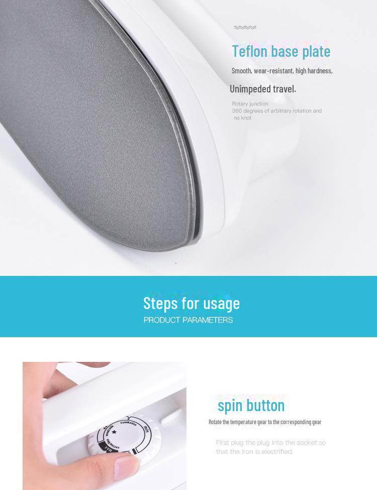 Portable Mini Electric Iron for Clothes - Student Dormitory and Travel-Friendly, Low Power with Temperature Control