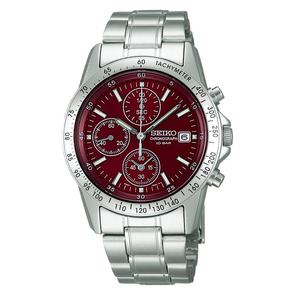 [Seiko Watch] Klokke Seiko Selection Quartz Chronograph Watch for menn SBTQ045 Sølv
