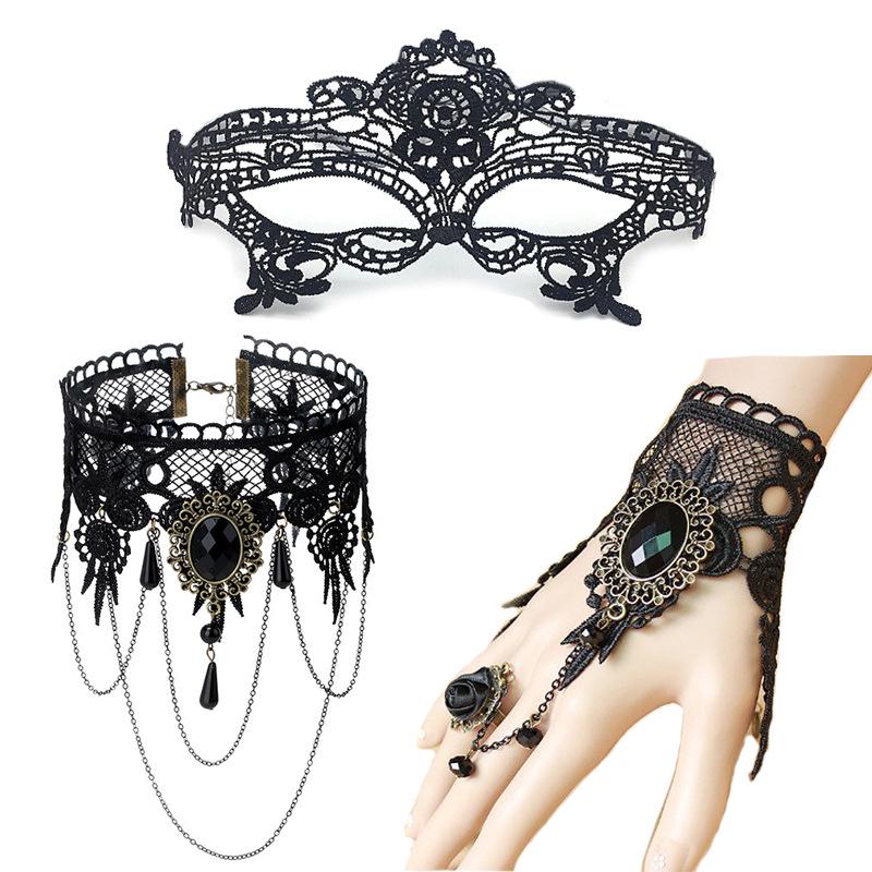 Black Gothic Lace Arm Jewelry – Women's Retro Hollow Out Accessory