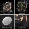 SAPPHERO Analog Quartz 50m Water Luminous Date Artificial Leather Mineral Suitable for Business and Outdoor Black Black Dial Men's Watch, Resistant,