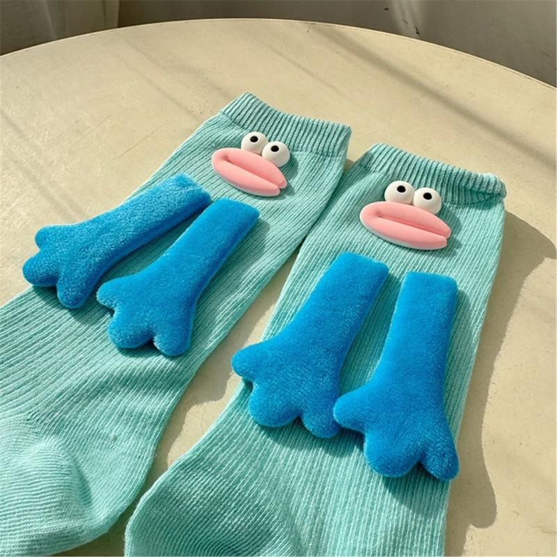 1 Pair Cotton Crew Dress Socks Simple Ankle Socks Trendy Bootie Socks Cartoon Doll Calf Socks for Womens Streetwear
