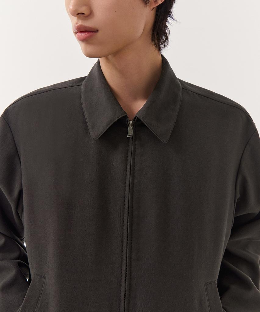 Musinsa Standard Linen Blend Minimal Blouson Jacket [Gunmetal]