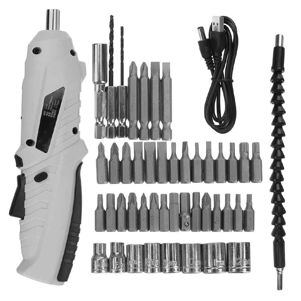 Wireless Electric Screwdriver USB Rechargeable Rotating Multi-grip Mode Electric Drill Tool with LED Light New