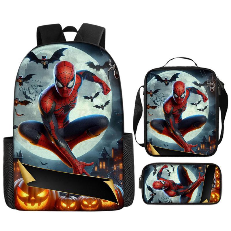 Spider-Man Backpack Set for Kids Toddler Halloween Backpack 3 Piece School Bag Street Style