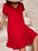 V-Neck Solid Color Loose Casual Short-Sleeved Dress