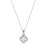 Diamond four-leaf clover pendant, blue crystal fashion light luxury niche design versatile temperament wind necklace women