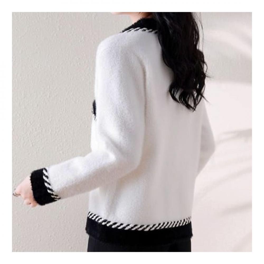 Navava Long Sleeve Knit Cardigan Nc228 Vintage Color Block