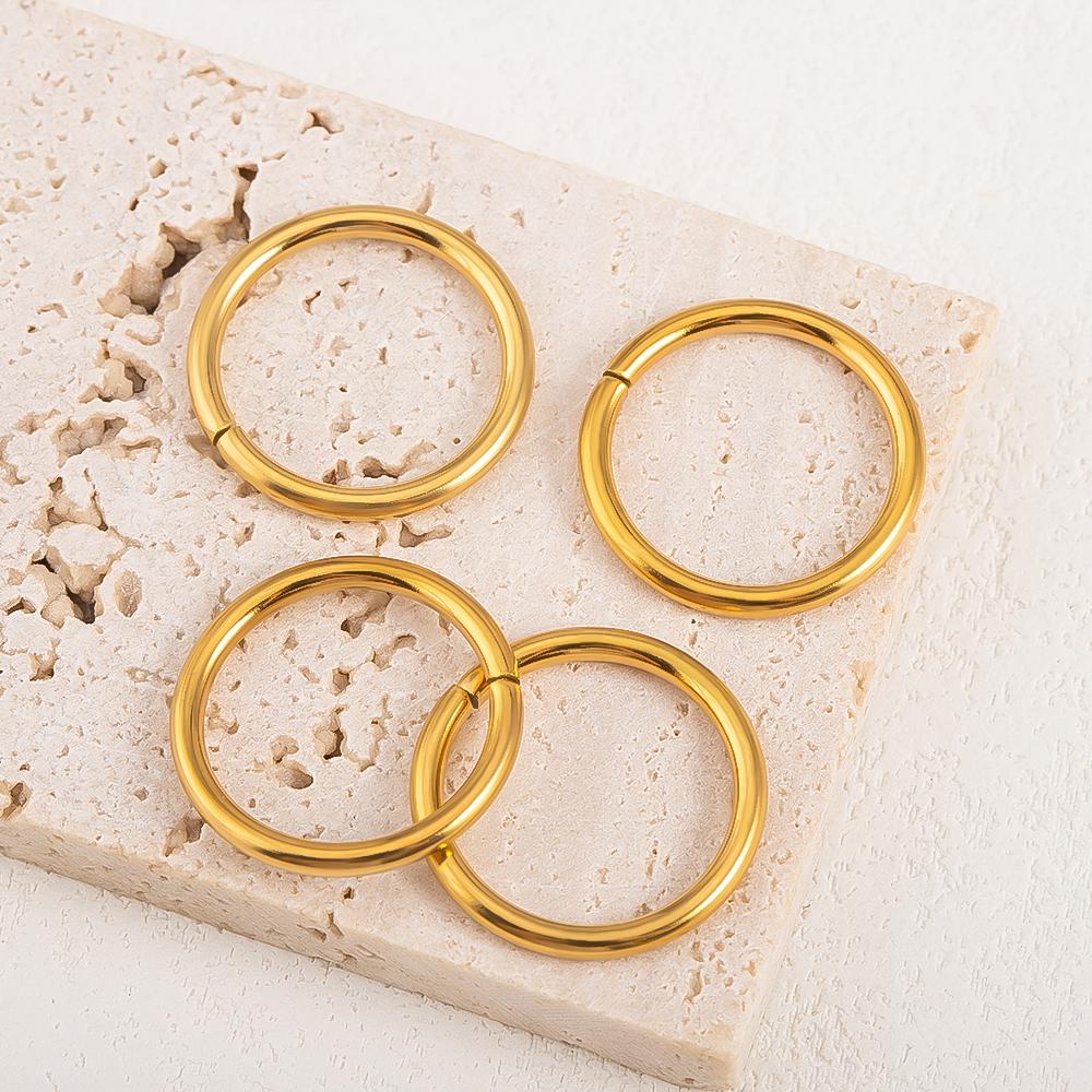4pcs 10pcs NO Fade Stainless Steel PVD Big Hole Open Jump Rings Width 16 to 20mm Split Rings Connectors Hairband Jewelry Finding