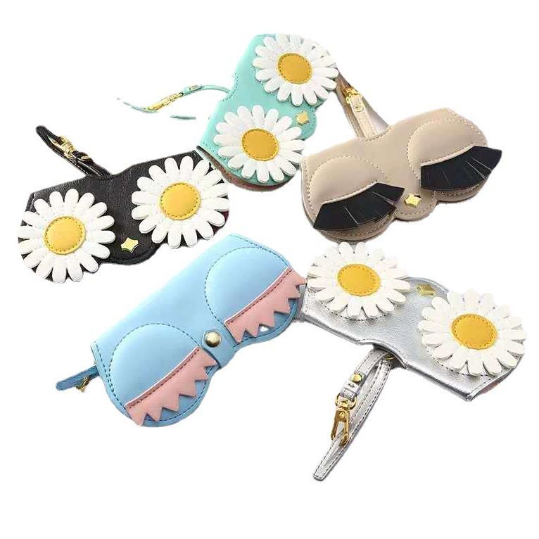 PU Leather Sunglasses Case with Hook Pendant - Trendy TikTok Style for On-the-Go