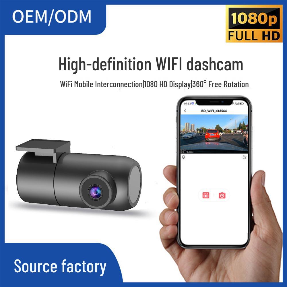 High-Definition Dual-Objektiv Dashcam mit Weitwinkel-Nachtsicht und WLAN für Front-, Innen- und Heckaufnahmen