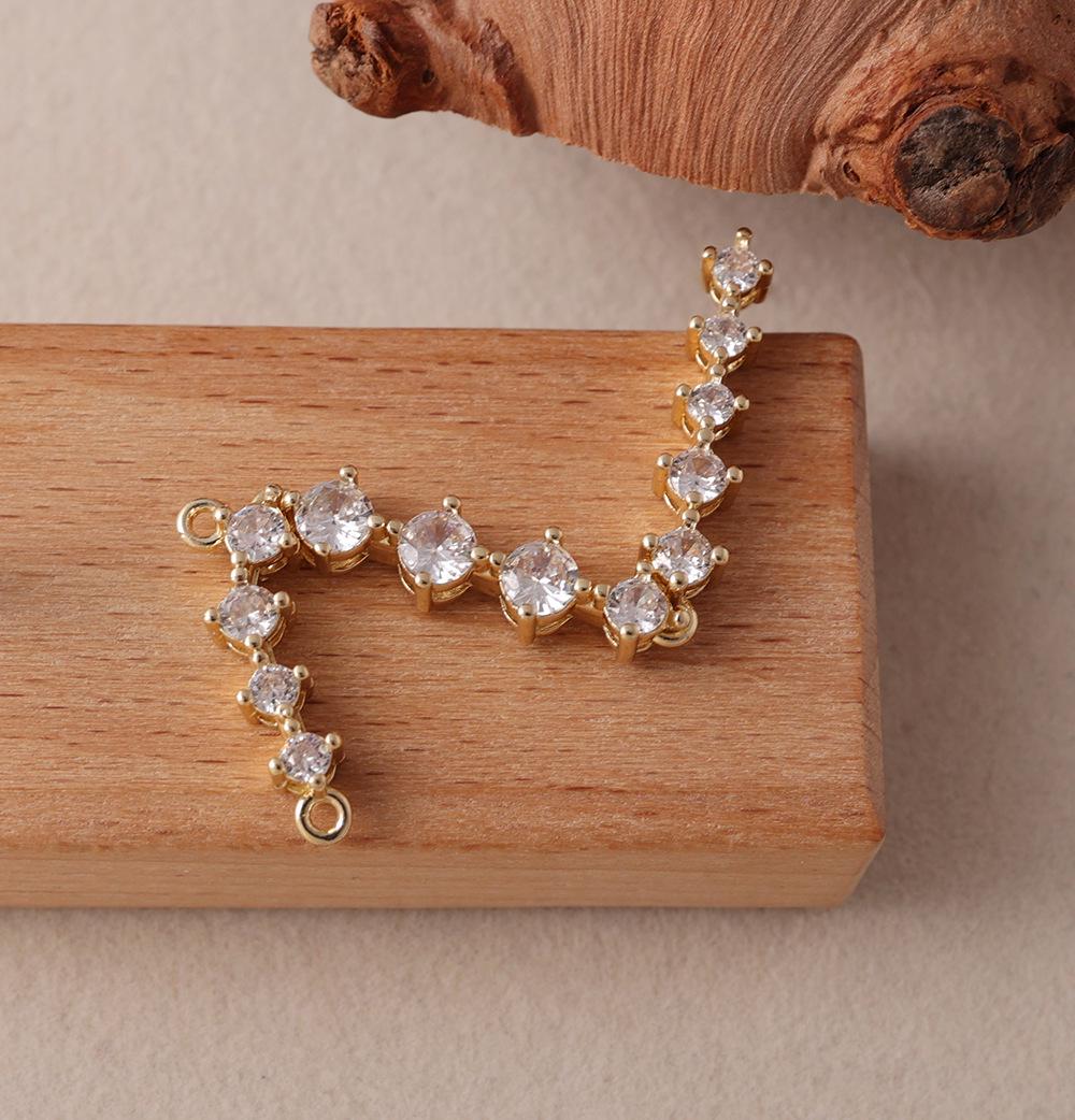 Двухцветный золотой и серебряный кулон-сердце с цирконием - Серьга и украшение для ожерелья со звеньями-алмазами