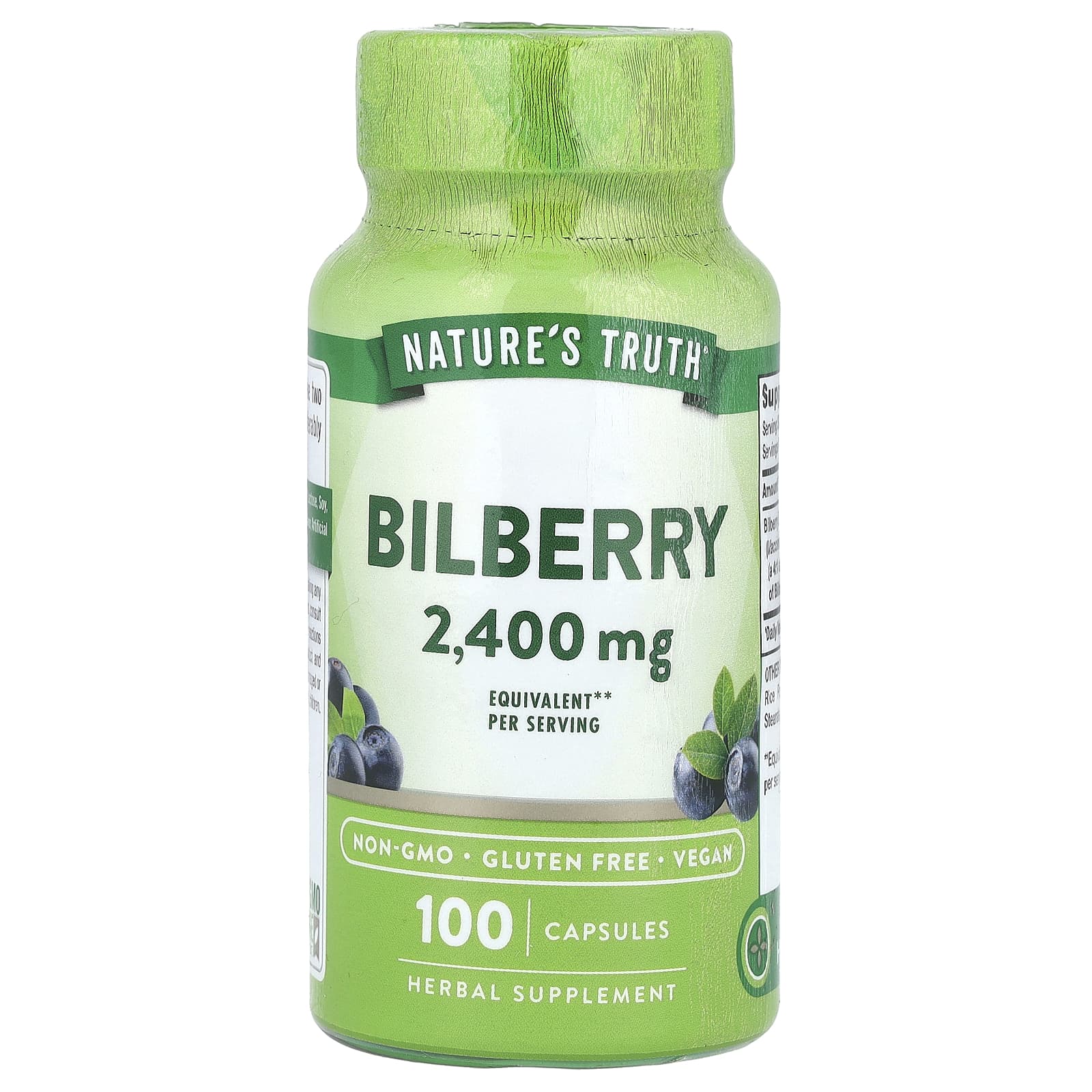

Nature S Truth, Bilberry, 2,400Mg, 100 Capsules (1,200Mg per Capsule)