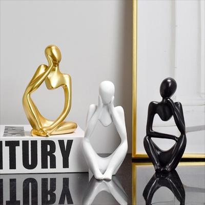 Modern The Thinker Statue Sand Color Desk Display Ornaments Reading Decor