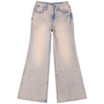 Women's Pink Relaxed Fit Wide-Leg Jeans