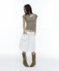 ROUGHNECK Ascii Cross Henley Neck T-Shirt Khaki Brown