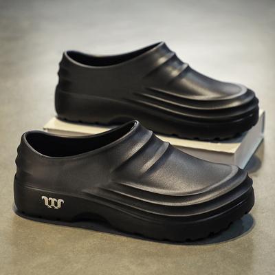 Men Chef Shoes Anti Slip and Oil Proof Work Shoes Lazy Slippers Casual Kitchen Shoes One Step Garden Shoes For Beach