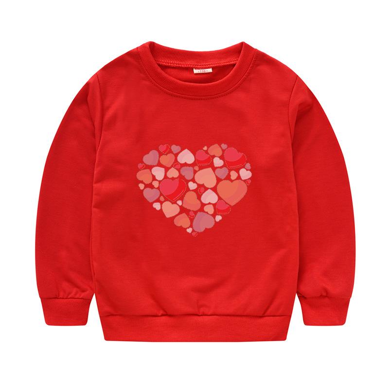 Children's Children's New Year Red Pullover Sweater Baby Cute Cartoon Avatar Round Neck Bottoming Shirt Tops
