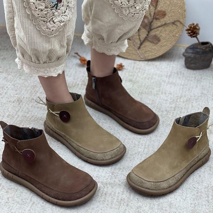 Ručně vyráběné dámské boty podzimní martensky ležérní kotníkové boty kotníkové boty dámské univerzální super zahraniční styl univerzální měkká podrážka jednoboty